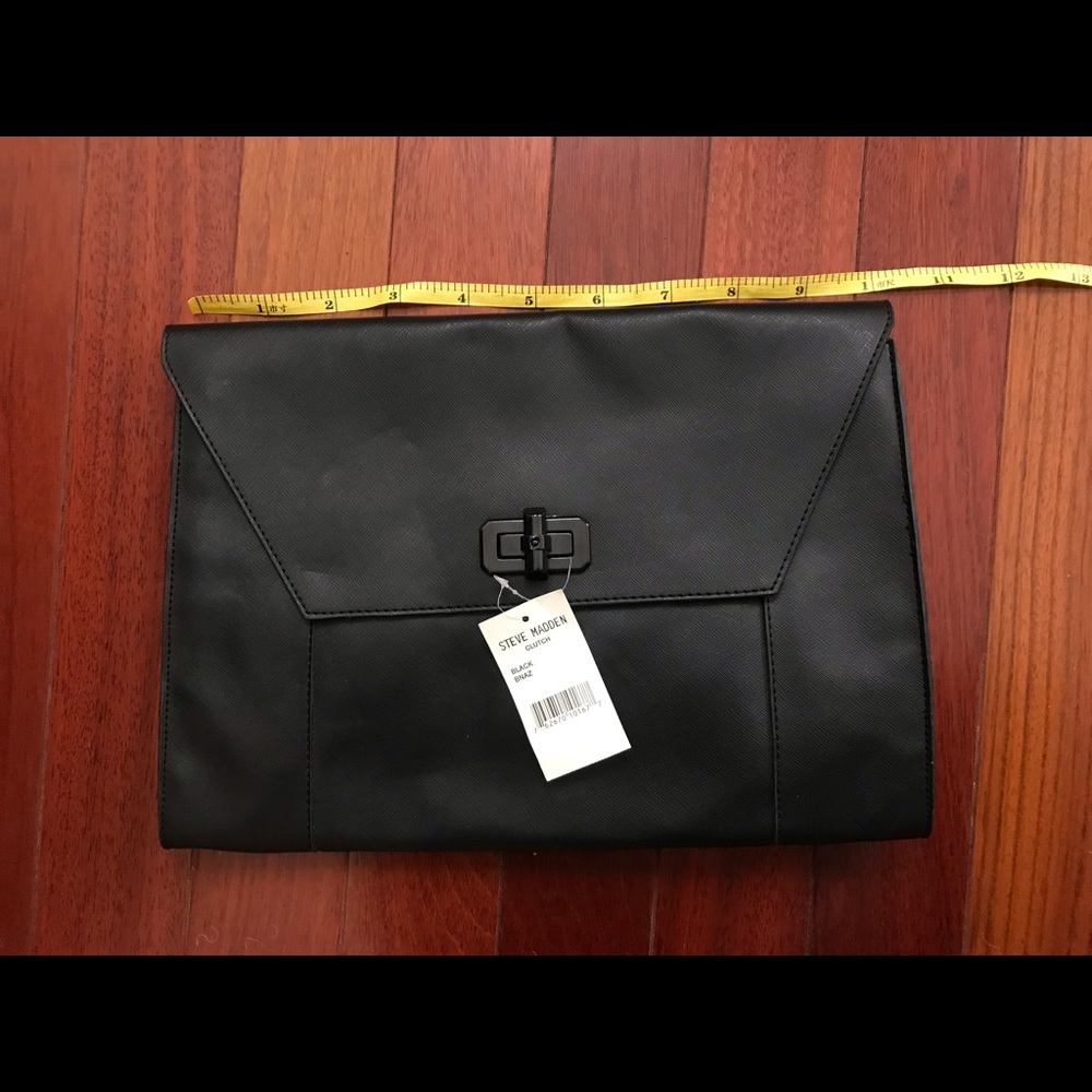 Modern black envelope clutch
